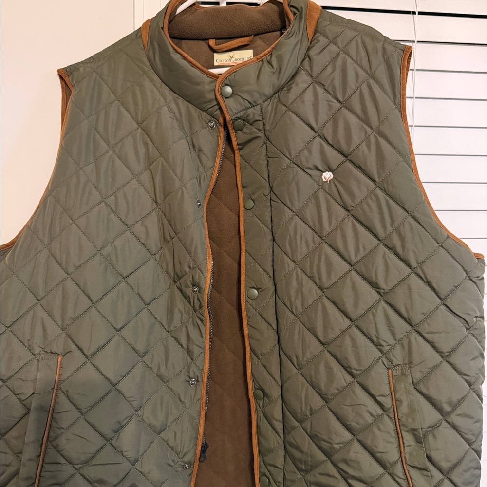 Olive Quilted Vest for Men